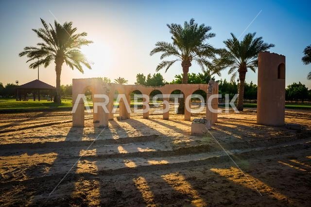 منظر صباحي في أكوا بارك الجبيل، المملكة العربية السعودية.