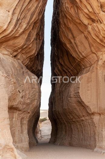 Amazing carved buildings of Hegra (known as Madain Saleh or Al Hijr) similar to those at Petra found near AlUla in Saudi Arabia