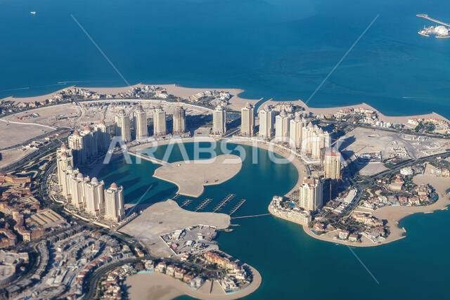 منظر جوي لأبراج فيفا بحرية، الدوحة، قطر منظر جوي لأبراج فيفا بحرية، الدوحة، قطر