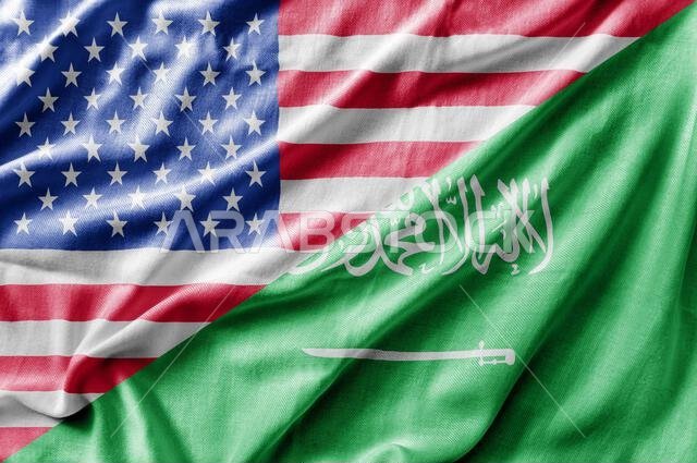 علم مختلط للولايات المتحدة الأمريكية والمملكة العربية السعودية، تصميم ثلاثي الأبعاد
