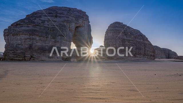 Sunset view of famous Elephant rock in HEGRA (AL ULA) Saudi Arabia Sunset view of famous Elephant rock in HEGRA (AL ULA) Saudi Arabia