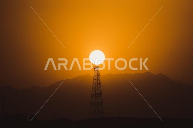 Sunset View from Saudi Arabia, behind mountains are from Sharm Ul Shaik (Egypt)