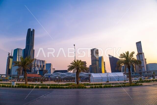 Riyadh, Saudi Arabia - July 14 2021,King Abdullah Financial District  , KAFD business towers