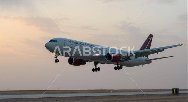 An aircraft carrying members of South Carolina Air National Guard’s 169th “Swamp Fox” Fighter Wing lands at Prince Sultan Air Base, Kingdom of Saudi Arabia, April 12, 2021. The Swamp Fox team has been deployed to PSAB to help bolster the defensive capabilities against potential threats in the region.