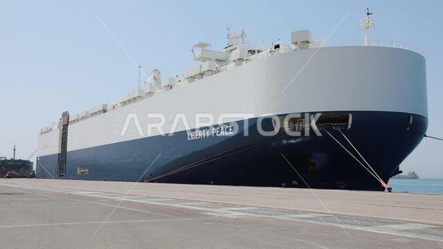The Liberty Peace cargo vessel arrives at the industrial port of Yanbu, Kingdom of Saudi Arabia on April 20, 2021 in support of logistics exercise, LOGEX 21. The cargo vessel carried rolling stock to include the M2/A2 Bradley Fighting Vehicle, Light Medium Tactical Vehicles (LMTV), and the High Mobility Multipurpose Wheeled Vehicle (HMMWV) which were downloaded, staged, and transferred back to Kuwait as part of LOGEX21. LOGEX 21 demonstrates the 1st Theater Sustainment Command’s readiness and ab The Liberty Peace cargo vessel arrives at the industrial port of Yanbu, Kingdom of Saudi Arabia on April 20, 2021 in support of logistics exercise, LOGEX 21. The cargo vessel carried rolling stock to include the M2/A2 Bradley Fighting Vehicle, Light Medium Tactical Vehicles (LMTV), and the High Mobility Multipurpose Wheeled Vehicle (HMMWV) which were downloaded, staged, and transferred back to Kuwait as part of LOGEX21. LOGEX 21 demonstrates the 1st Theater Sustainment Command’s readiness and ab