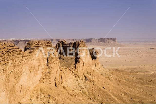 The Jabal Tuwaiq escarpment in Dhurma near Riyadh, Saudi Arabia