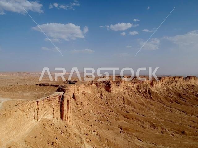 Edge of the World, a popular tourist destination near Riyadh, Saudi Arabia. A view from drone.
