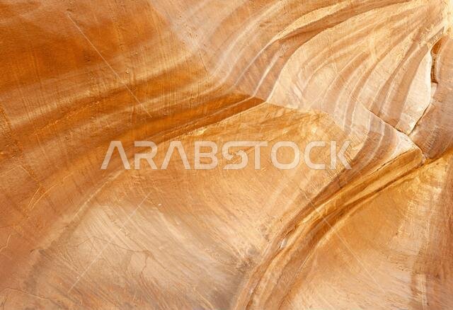 Ancient rock carvings petroglyphs in the desert near Medina in Saudi Arabia