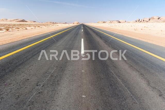 Desert road in the Medina region of Saudi Arabia