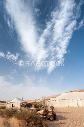 Royal hunting camp in the desert near Medina in Saudi Arabia
