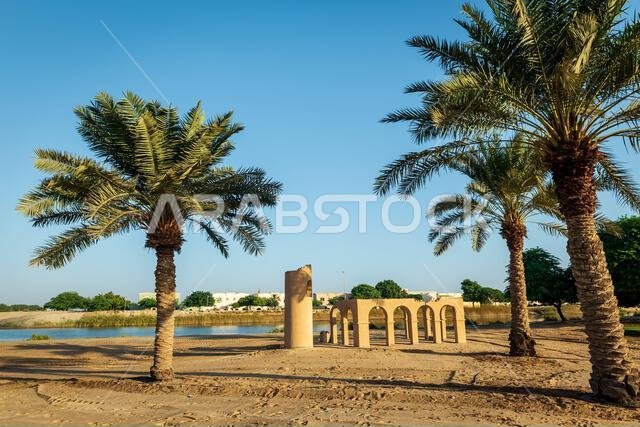 منظر صباحي في أكوا بارك الجبيل، المملكة العربية السعودية.