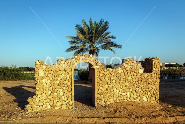منظر صباحي في أكوا بارك الجبيل، المملكة العربية السعودية.