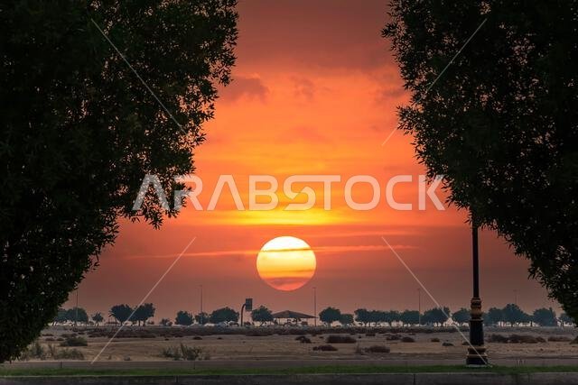 Morning sunrise view Near Al Khobar corniche , Saudi Arabia.