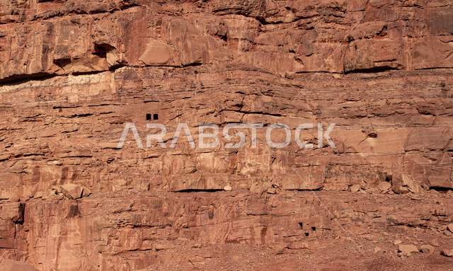 Natural rock formations in the city of Al-Ula in the Kingdom of Saudi Arabia, historical and archaeological tourist attractions, the beauty of desert nature, mountainous heights in the province of Al-Ula, tourism in Saudi Arabia