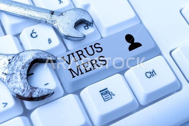 شرح مفاهيمي: فيروس ميرس. كلمة مكتوبة عن مرض تنفسي فيروسي تم الإبلاغ عنه لأول مرة في المملكة العربية السعودية. ملخص: مبرمج يكتب برنامج مكافحة الفيروسات