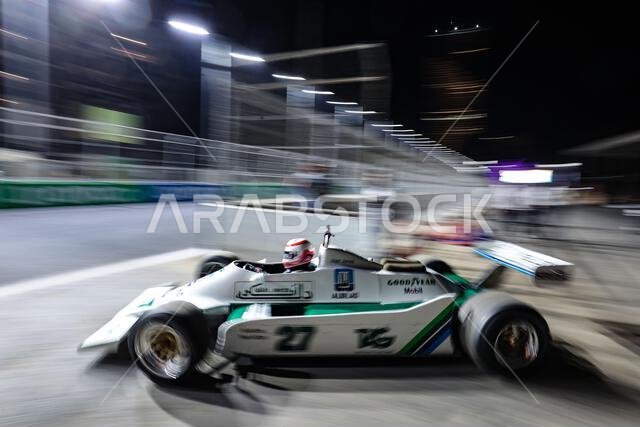 Martin Brundle (GBR) Sky Sports Commentator drives the Williams Racing FW07. 02.12.2021. Formula 1 World Championship, Rd 21, Saudi Arabian Grand Prix, Jeddah, Saudi Arabia, Preparation Day.  Photo credit should read: XPB/Press Association Images.