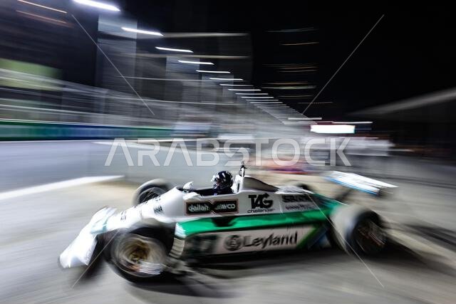 Damon Hill (GBR) Sky Sports Presenter drives the Williams Racing FW07. 02.12.2021. Formula 1 World Championship, Rd 21, Saudi Arabian Grand Prix, Jeddah, Saudi Arabia, Preparation Day.  Photo credit should read: XPB/Press Association Images.