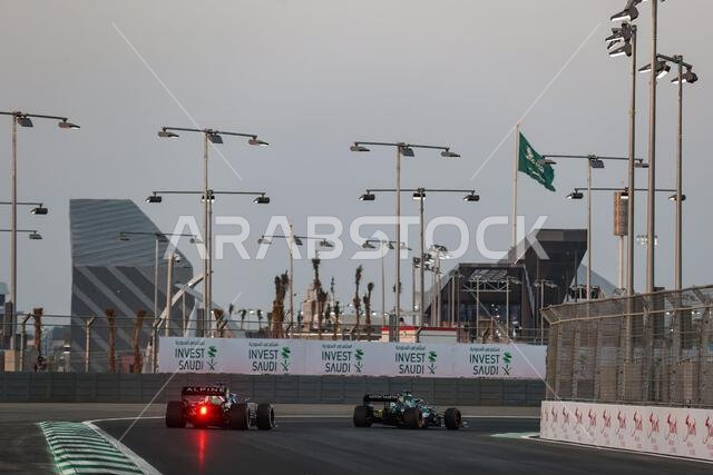 Lance Stroll (CDN) Aston Martin F1 Team AMR21 leads Fernando Alonso (ESP) Alpine F1 Team A521. 03.12.2021 Formula 1 World Championship, Rd 21, Saudi Arabian Grand Prix, Jeddah, Saudi Arabia, Practice Day. Photo credit should read: XPB/Press Association Images. Lance Stroll (CDN) Aston Martin F1 Team AMR21 leads Fernando Alonso (ESP) Alpine F1 Team A521. 03.12.2021 Formula 1 World Championship, Rd 21, Saudi Arabian Grand Prix, Jeddah, Saudi Arabia, Practice Day. Photo credit should read: XPB/Press Association Images.