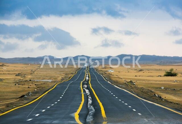 desert road in saudi arabia