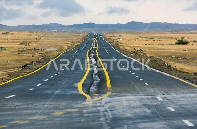 desert road in saudi arabia