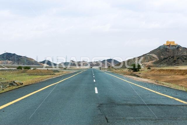 desert road in saudi arabia