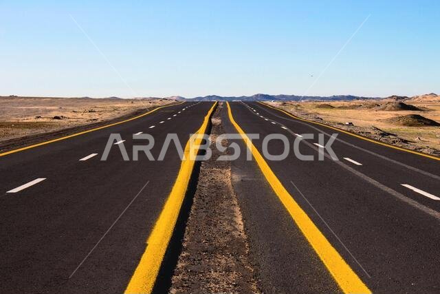 desert road in saudi arabia