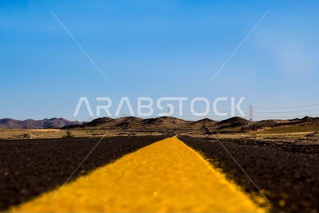 desert road in saudi arabia