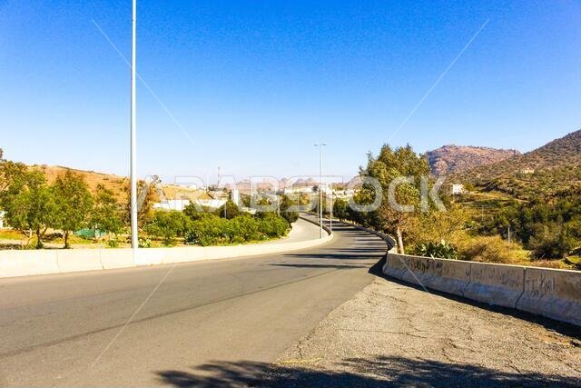 مناظر جبال الهدى بالقرب من الطائف، غرب المملكة العربية السعودية