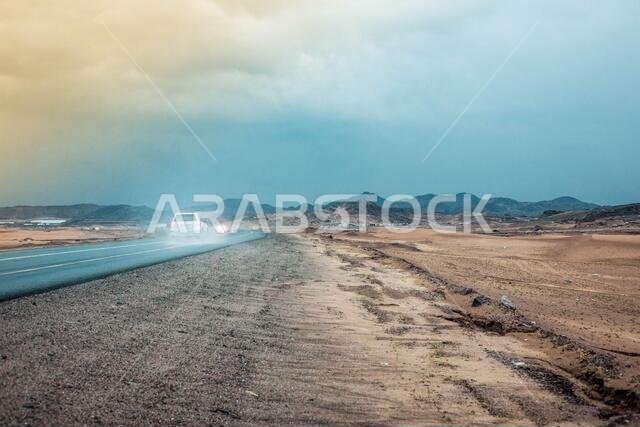 desert road in saudi arabia