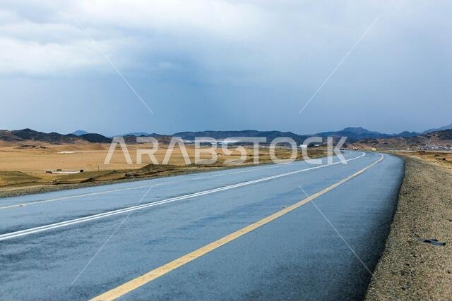 desert road in saudi arabia