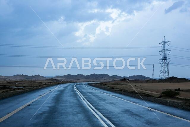 desert road in saudi arabia