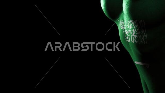 علم المملكة العربية السعودية، التوعية بسرطان الثدي، خلفية سوداء علم المملكة العربية السعودية، التوعية بسرطان الثدي، خلفية سوداء