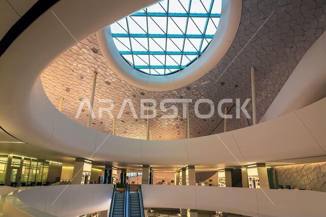 Inside of King Abdulaziz Center for World Culture (Ithra) City :Dammam, Country : Saudi Arabia. January 31 2020.