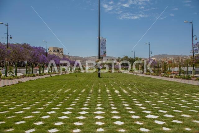 أبها، المملكة العربية السعودية – 1 أبريل 2021: شارع الفن