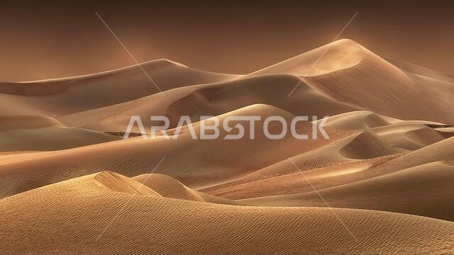 Beautiful Sand dune desert landscape in Saudi Arabia.