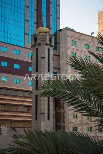 Minaret of Masjid al-Jinn in Mecca city - Saudi Arabia. Islamic buildings and architecture