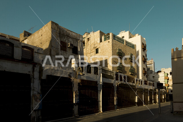 The historical city of Jeddah with an ancient Arab and Islamic architectural design, historical tourist places in the Kingdom of Saudi Arabia, historical landmarks in Jeddah Al-Balad, the historical city of Jeddah, archaeological buildings in the historic