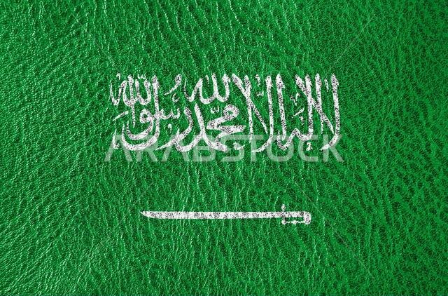abstract leather texture with the flag