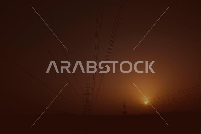 Beautiful low light desert sunrise sunset