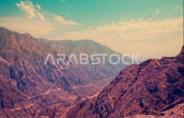 valley view from abha sharawat mountains
