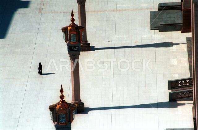 The prophet Mohammad great mosque in Al-Madina city. The grave of Prophet Mohammad is in this mosque and Al-Madina is one of two major and holy cities in the world for muslims which placed in the Kingdom of Saudi Arabia, the othersacred city is Mecca.