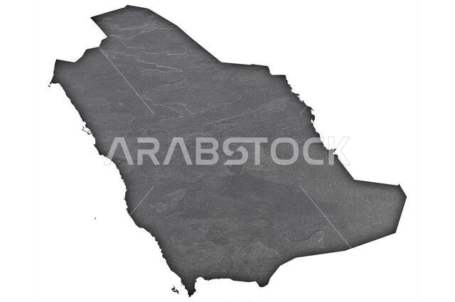 خريطة المملكة العربية السعودية على لوح داكن