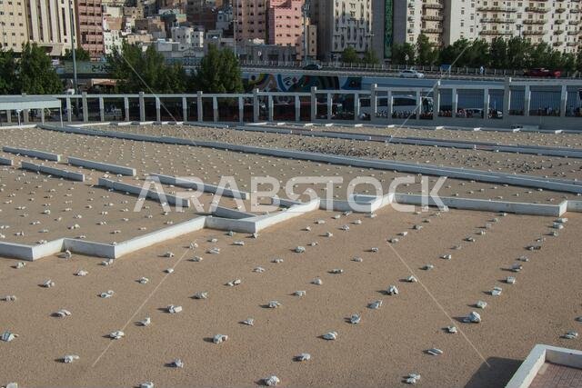 Jannat al-Mualla Cemetery in Mecca. Old Muslim graveyards i