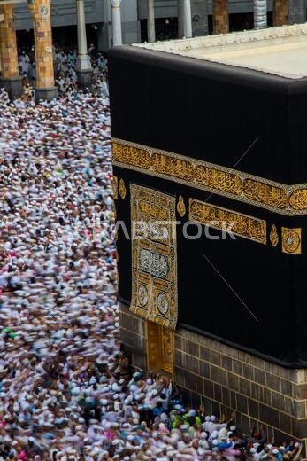 Crowd of people trying to touch the Holy Kaaba in Masjid Al Haram. Part of Tawaf.