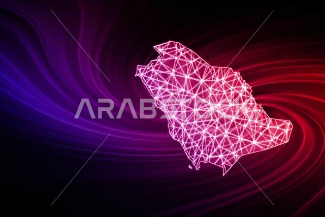 خريطة المملكة العربية السعودية، خريطة خطية متعددة الأضلاع، خريطة حديثة