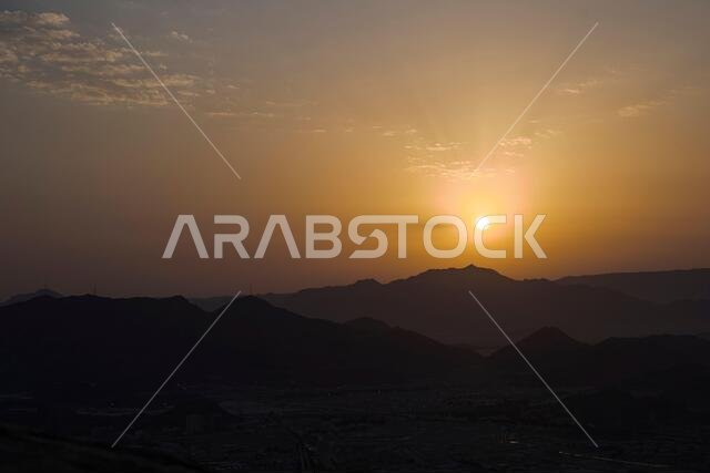 Sunrise in Mecca. Mecca city