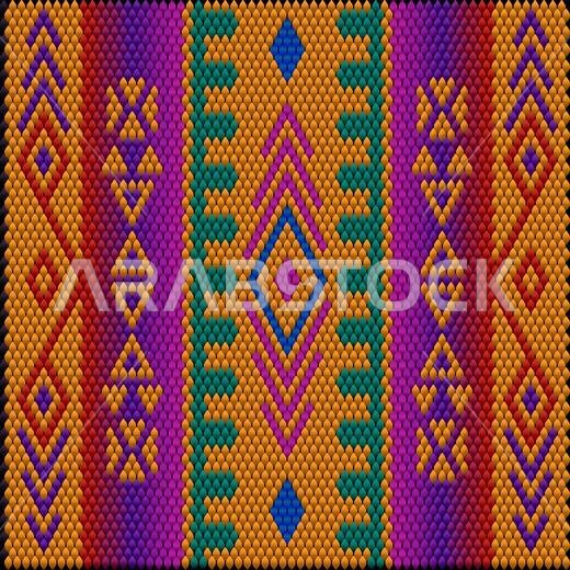 A traditional ornament of the peoples and countries of Asia, in which saturated colors attract luck and wealth. Women's woven carpets with ornament em