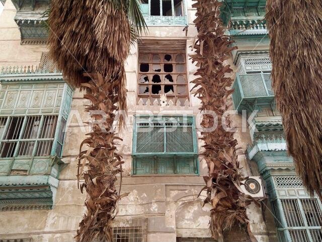 Old Arabian wooden house on the historical city in Al-balad, Jeddah