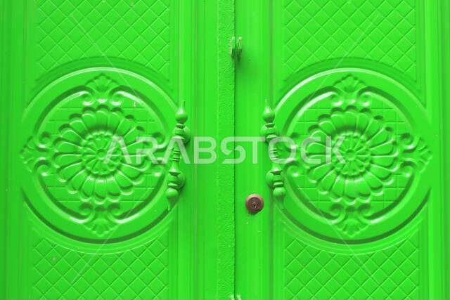 old wood door texture in historical city jeddah
