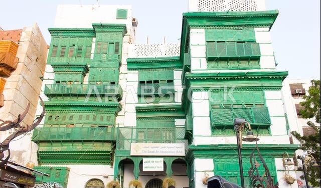 Old Arabian wooden house on the historical city in Al-balad, Jeddah